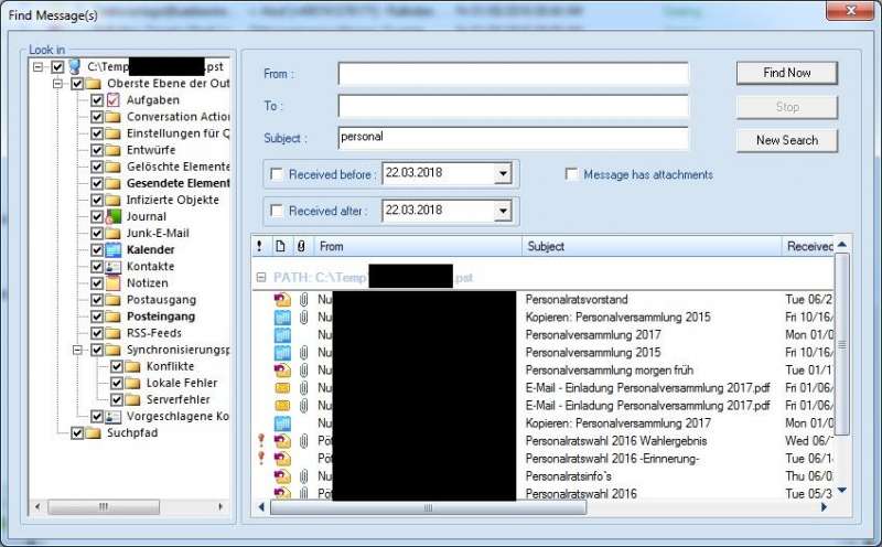 Kernel Outlook PST Viewer – Suche Kernel Outlook PST Viewer - Suche
